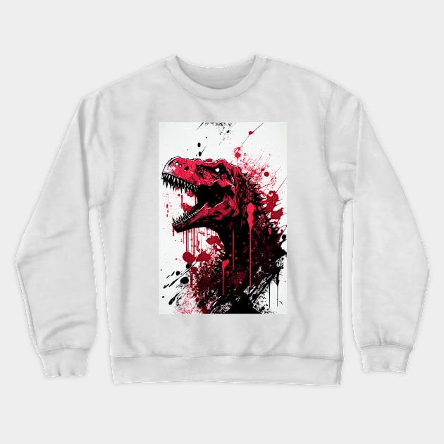 T Rex Ink Painting Crewneck Sweatshirt by TortillaChief